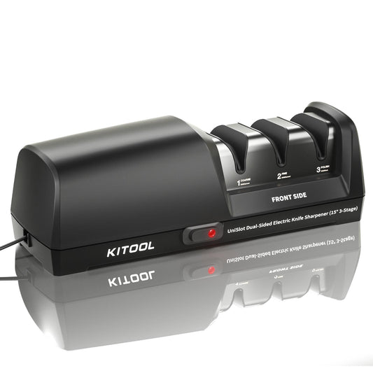 KITOOL UniSlot Dual-Sided Electric Knife Sharpener (15° 3-Stage)